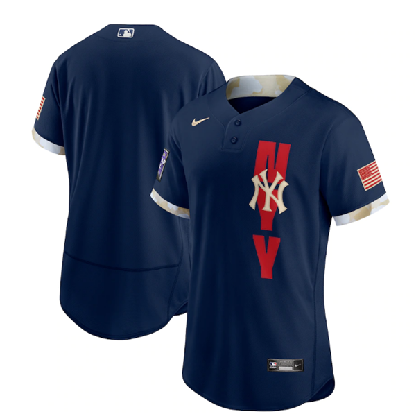 Men's New York Yankees Blank 2021 Navy All-Star Flex Base Stitched Baseball Jersey Men's New York Yankees Blank 2021 Navy All-Star Flex Base Stitched Baseball Jersey